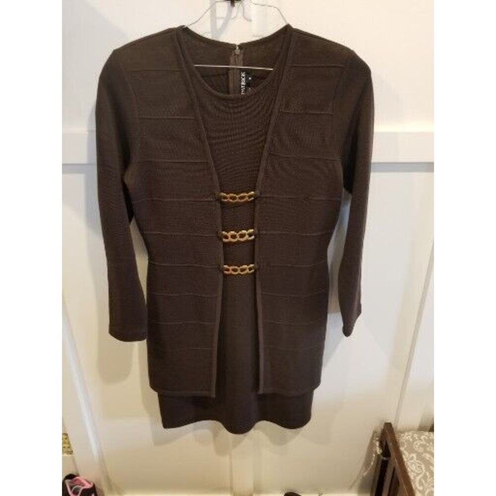 Women's Nina Patrick Wool Blend Classic Style Longsleeved Dress Size M